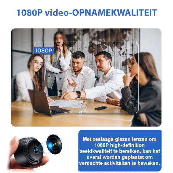 Draadloze Full HD beveiligingscamera met nachtzicht en 160° groothoek – SECULYT GuardCam Mini - Glamorix