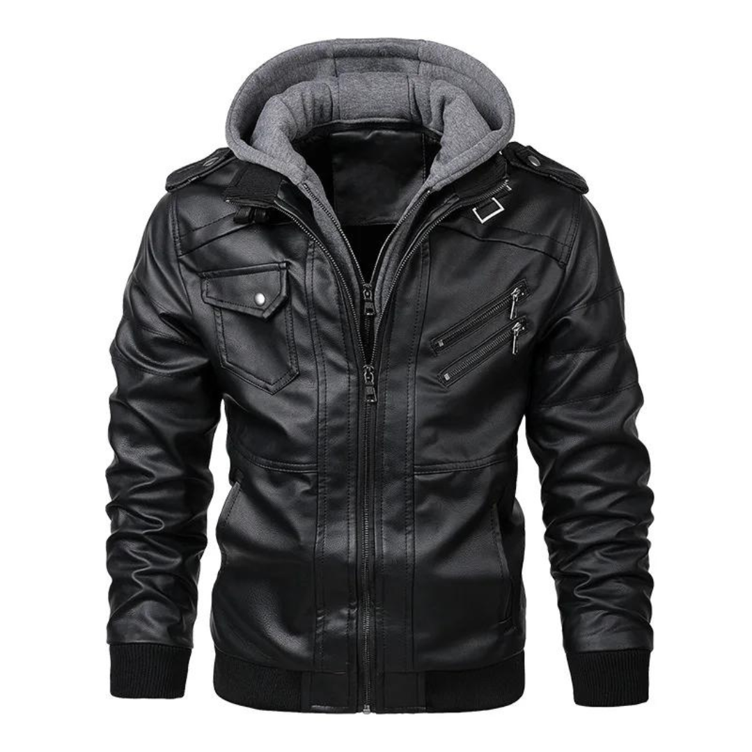 RAGNAR - Chaqueta robusta con capucha y bolsillos con cremallera para hombre - Glamorix