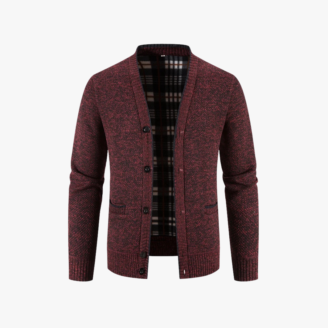 ELIOT - Gebreid vest met geruite voering voor heren