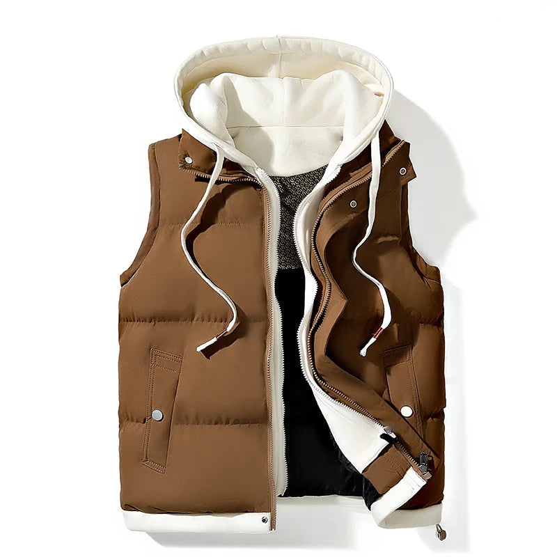 LIAM – Gewatteerde heren bodywarmer met capuchon - Glamorix