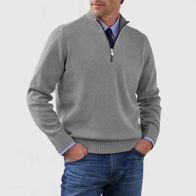 Lilon - Nonchalante herensweater met halve rits - Glamorix