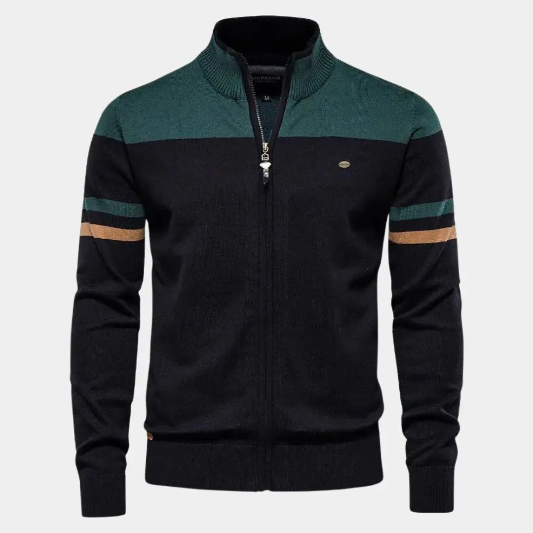 Herentrainingsjack met colourblock design en ritssluiting – DAREON - Glamorix