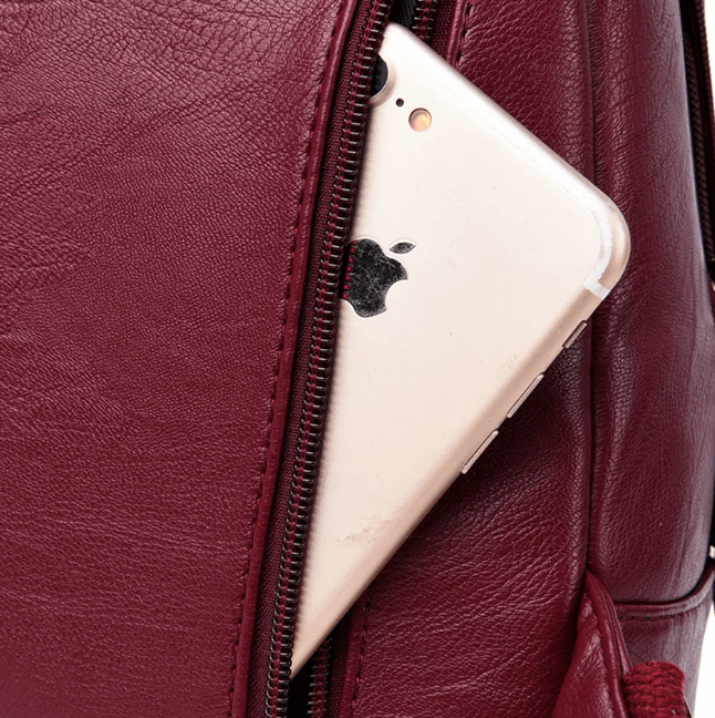 Elegante leren damesrugzak met minimalistisch design en slimme indeling – MAELYA LuxePack - Glamorix