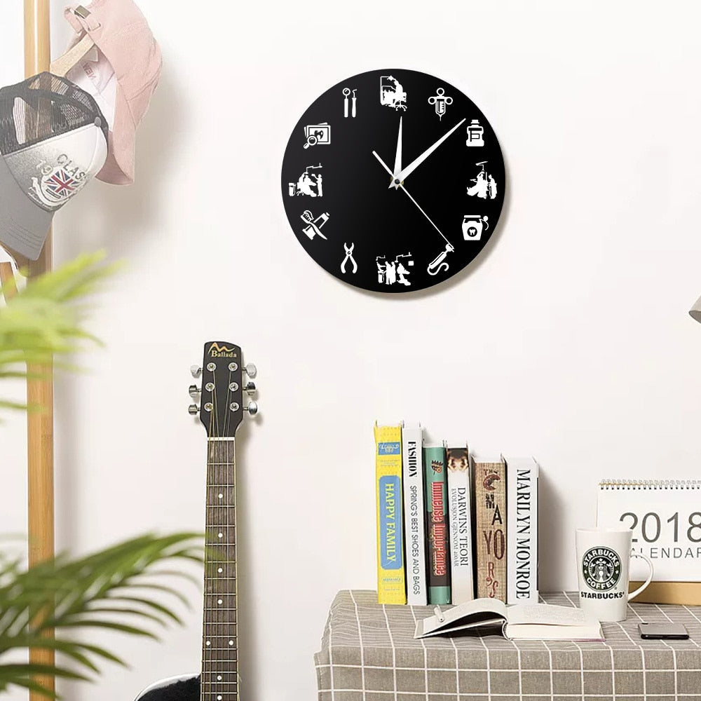 DENTADESIGN - Stijlvolle tandheelkundige wandklok voor moderne interieurs
