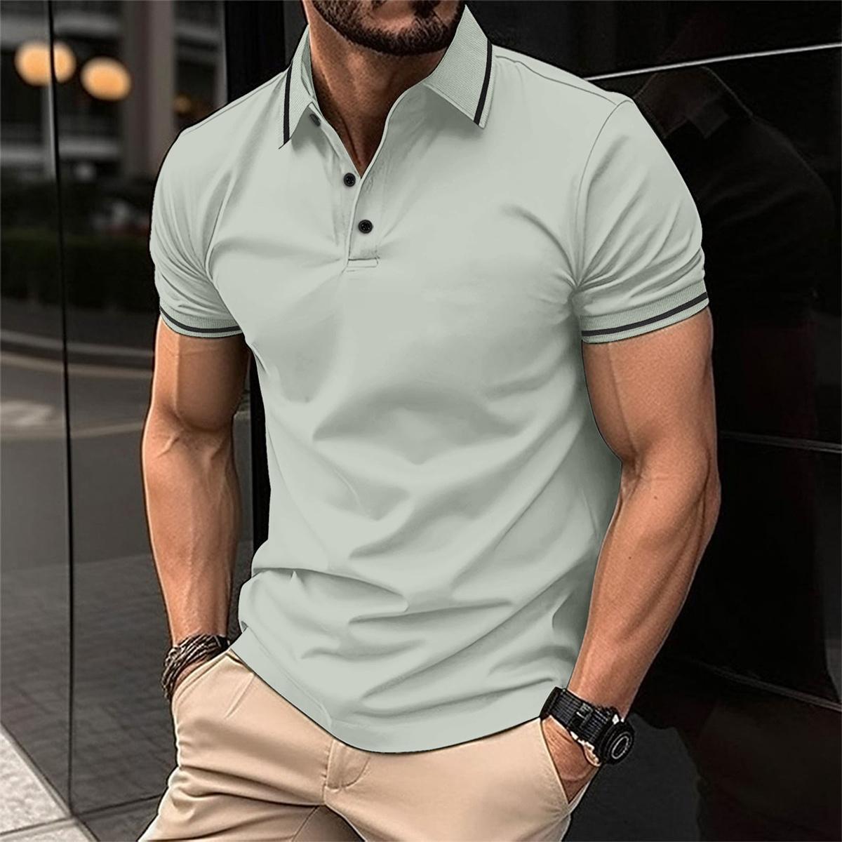 DAMON - Luxe slimfit poloshirt met contrasterende randen voor heren