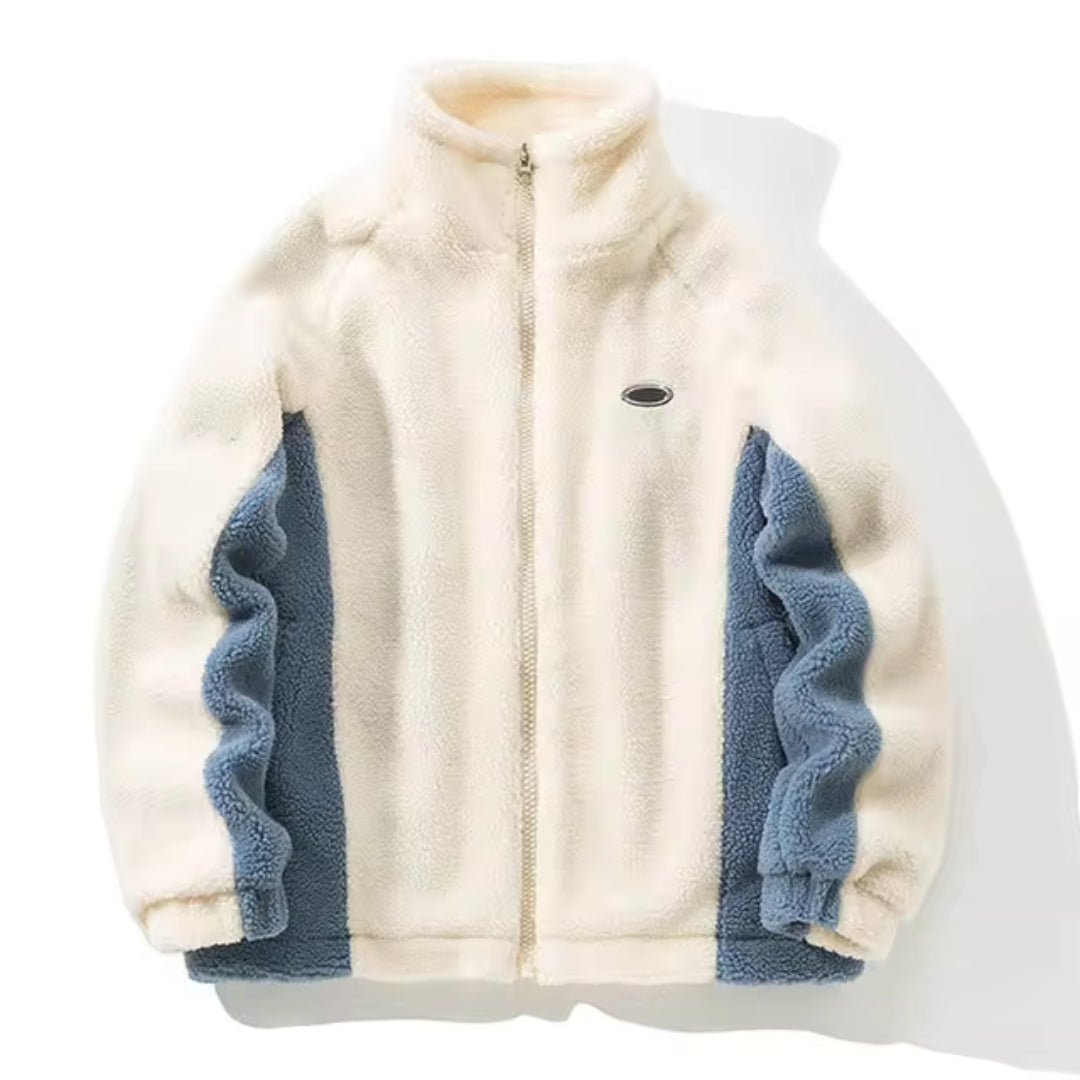 RAFE – Heren fleece jas in vintage stijl met rits - Glamorix