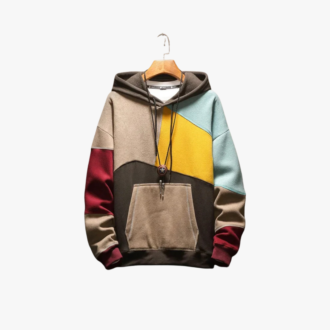 Stijlvolle hoodie voor heren met kleurblok design – ZAYNOR - Glamorix