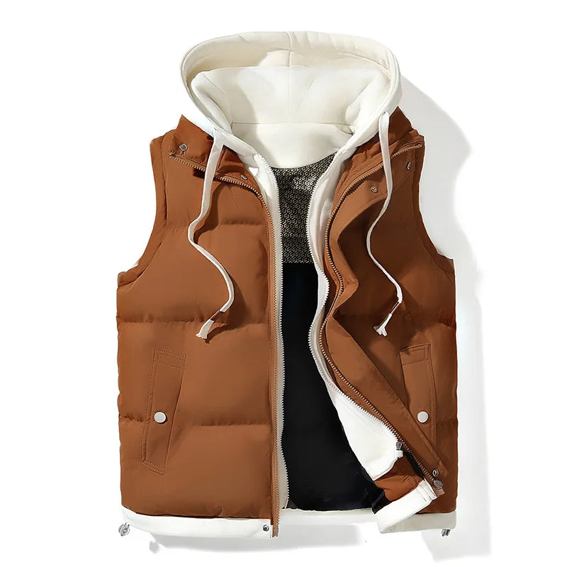 LIAM – Gewatteerde heren bodywarmer met capuchon - Glamorix