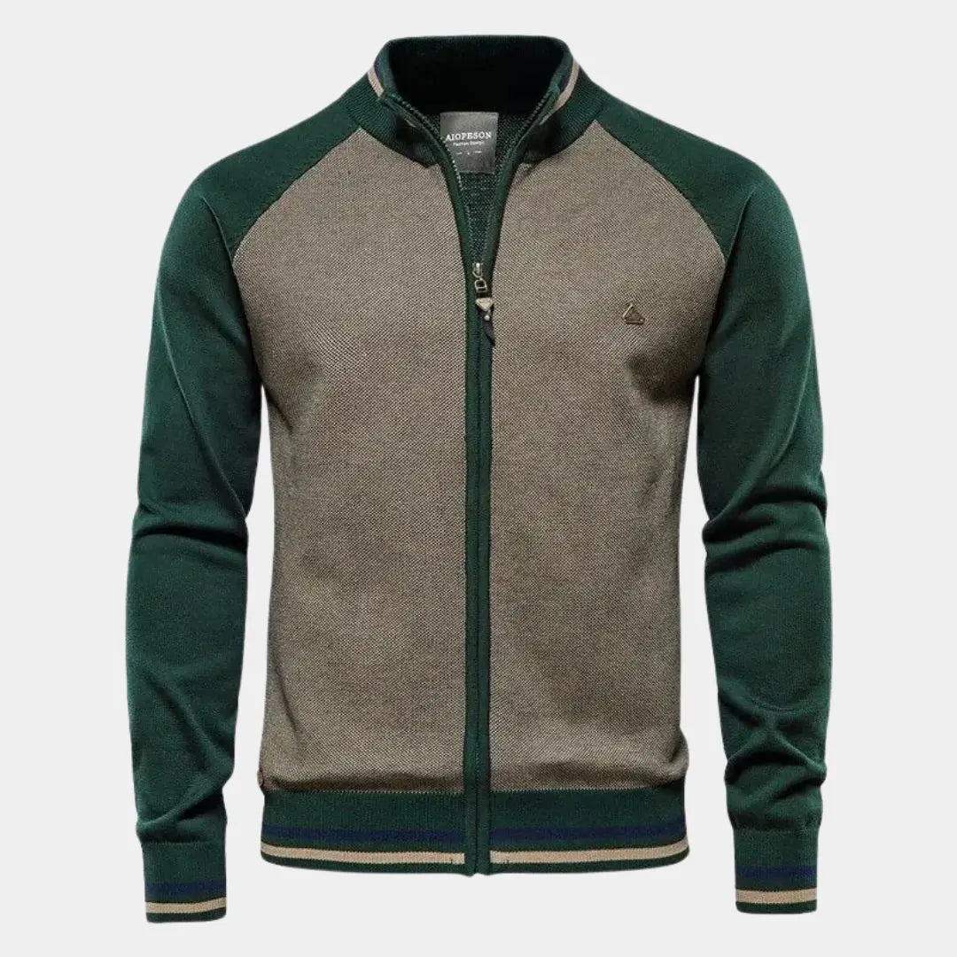 Herentrainingsjack met colourblock en ritssluiting – ZAYNOR - Glamorix