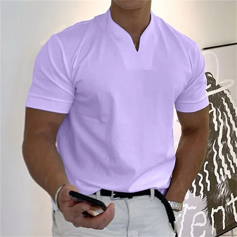 Aladar | Heren Slim Casual T-shirt - Korte Mouw, Businesswear - Glamorix