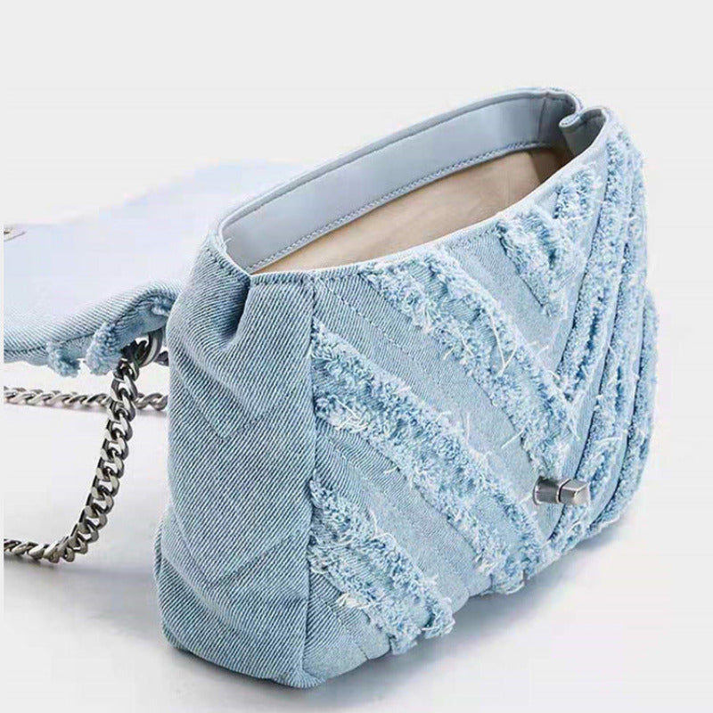 Trendy denim kettingtas voor dames – Celina DenimCharm - Glamorix
