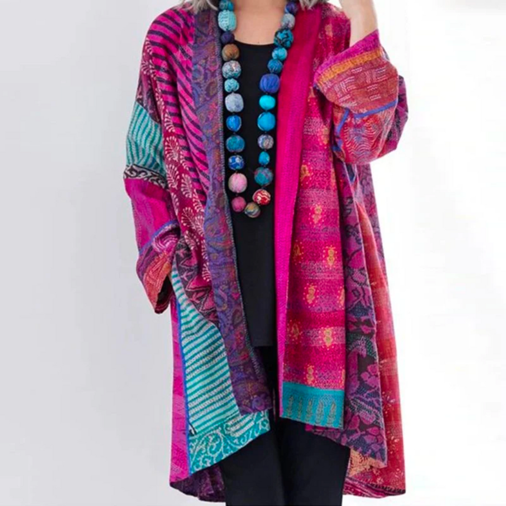ISLA - Patchwork bohemien kimono-vest voor dames