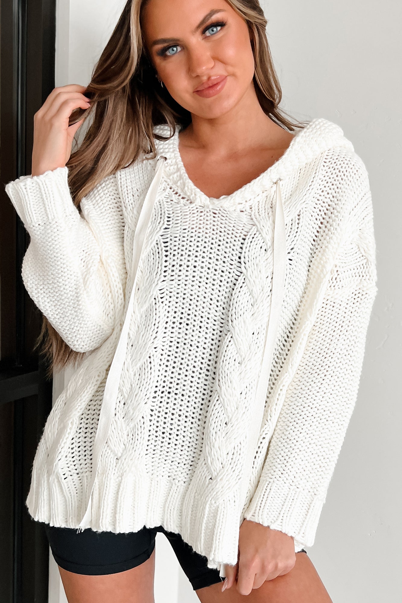 HOODTEXTURE - Moderne Pullover met Capuchon en Gestructureerd Patroon