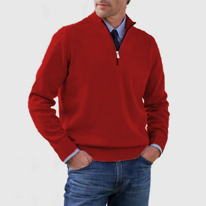 Lilon - Nonchalante herensweater met halve rits - Glamorix
