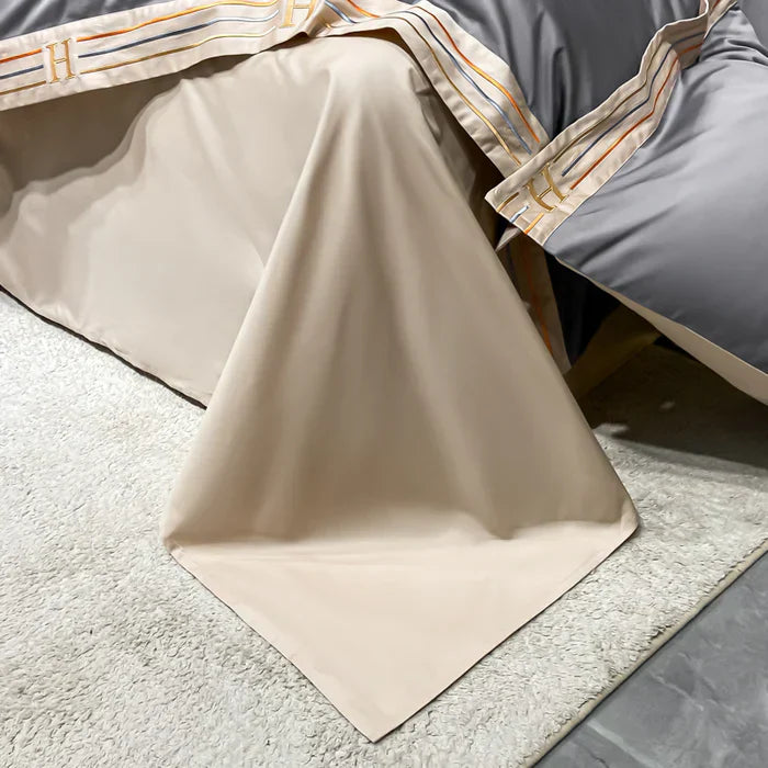 RoyalSilk - Premium Satijnen Katoen Geborduurd Beddengoed Set