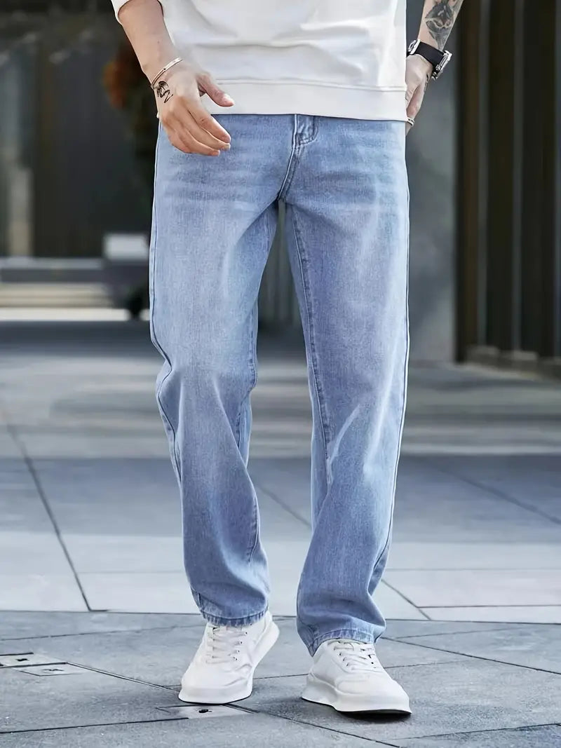 JAMES - Casual denim broek met rechte pijpen