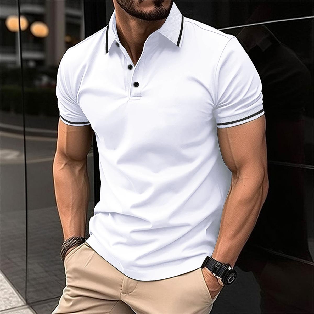 DAMON - Luxe slimfit poloshirt met contrasterende randen voor heren