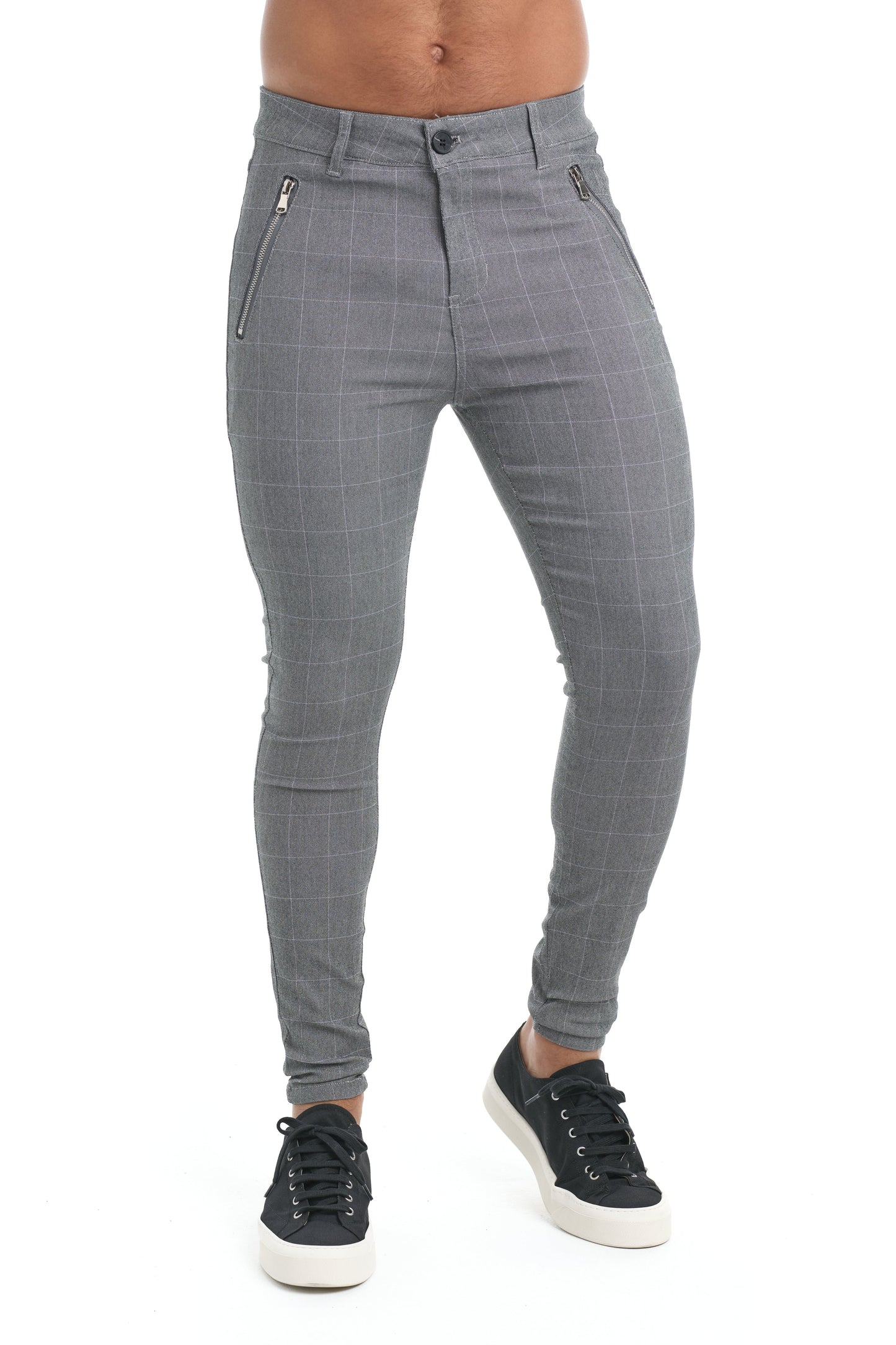 BENSON - Slim fit geruite broek voor een moderne en stijlvolle look