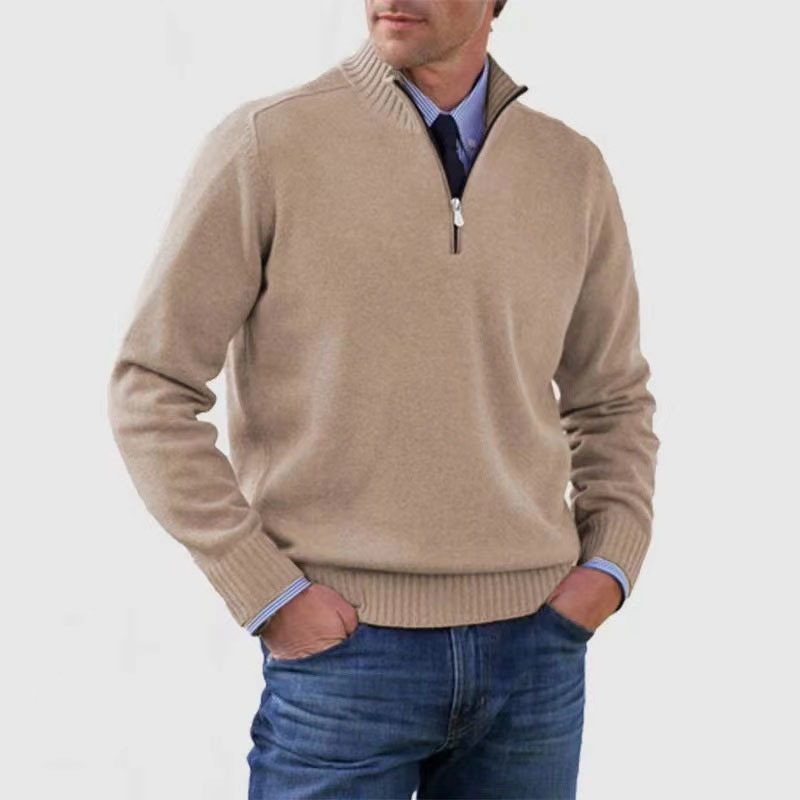 Lilon - Nonchalante herensweater met halve rits - Glamorix