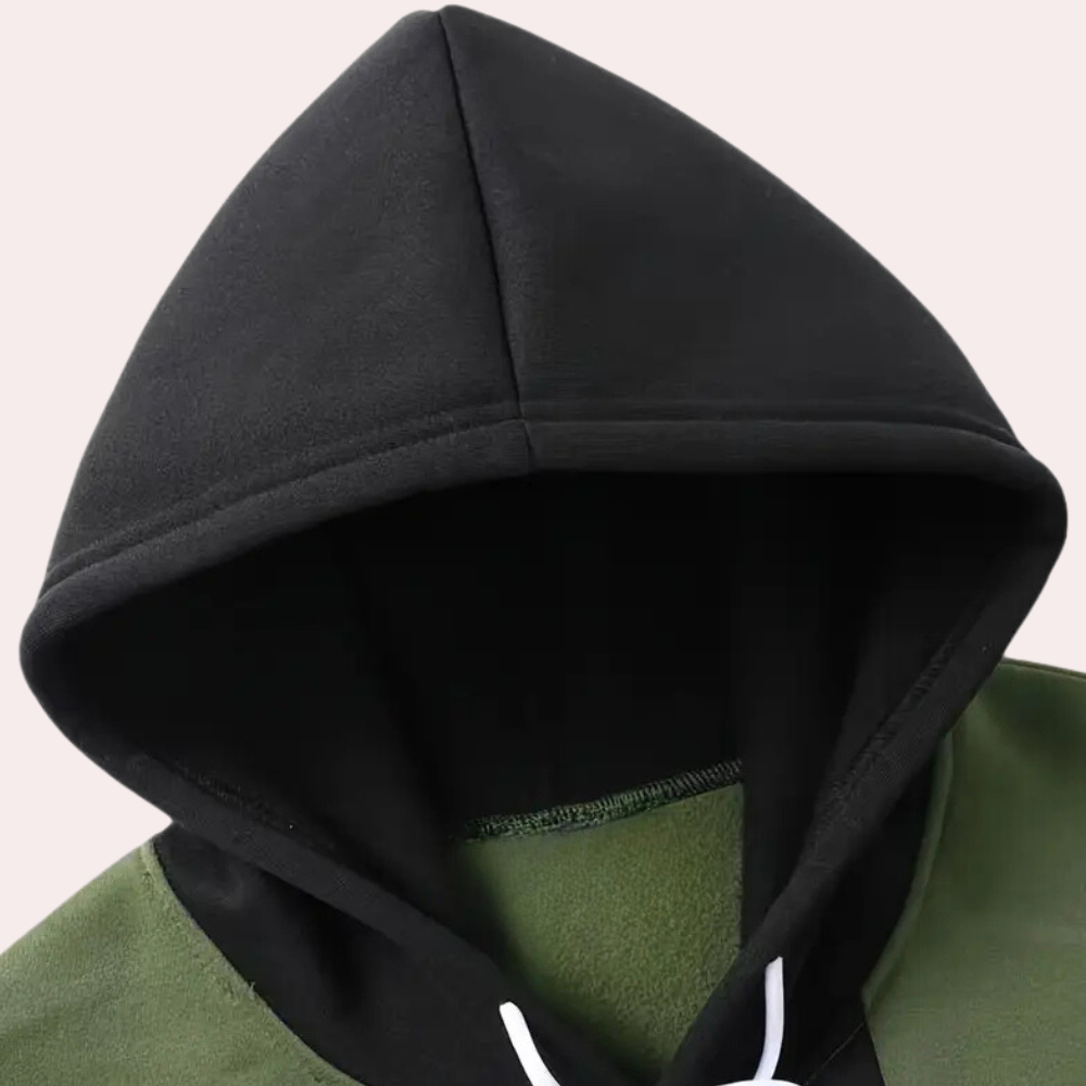 KYLAN - Tweekleurige hoodie met lange mouwen en trekkoord voor heren