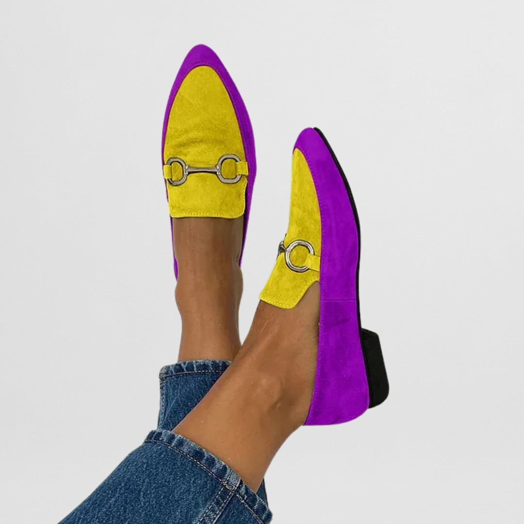 Dames loafers met subtiele hak en metalen detail – HELVIA - Glamorix