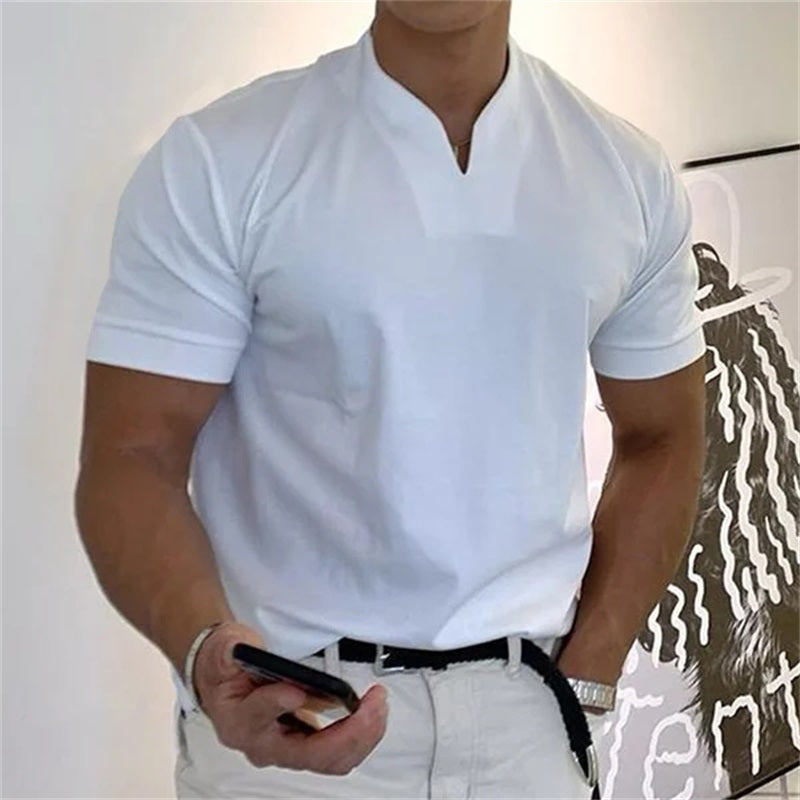 Aladar | Heren Slim Casual T-shirt - Korte Mouw, Businesswear - Glamorix