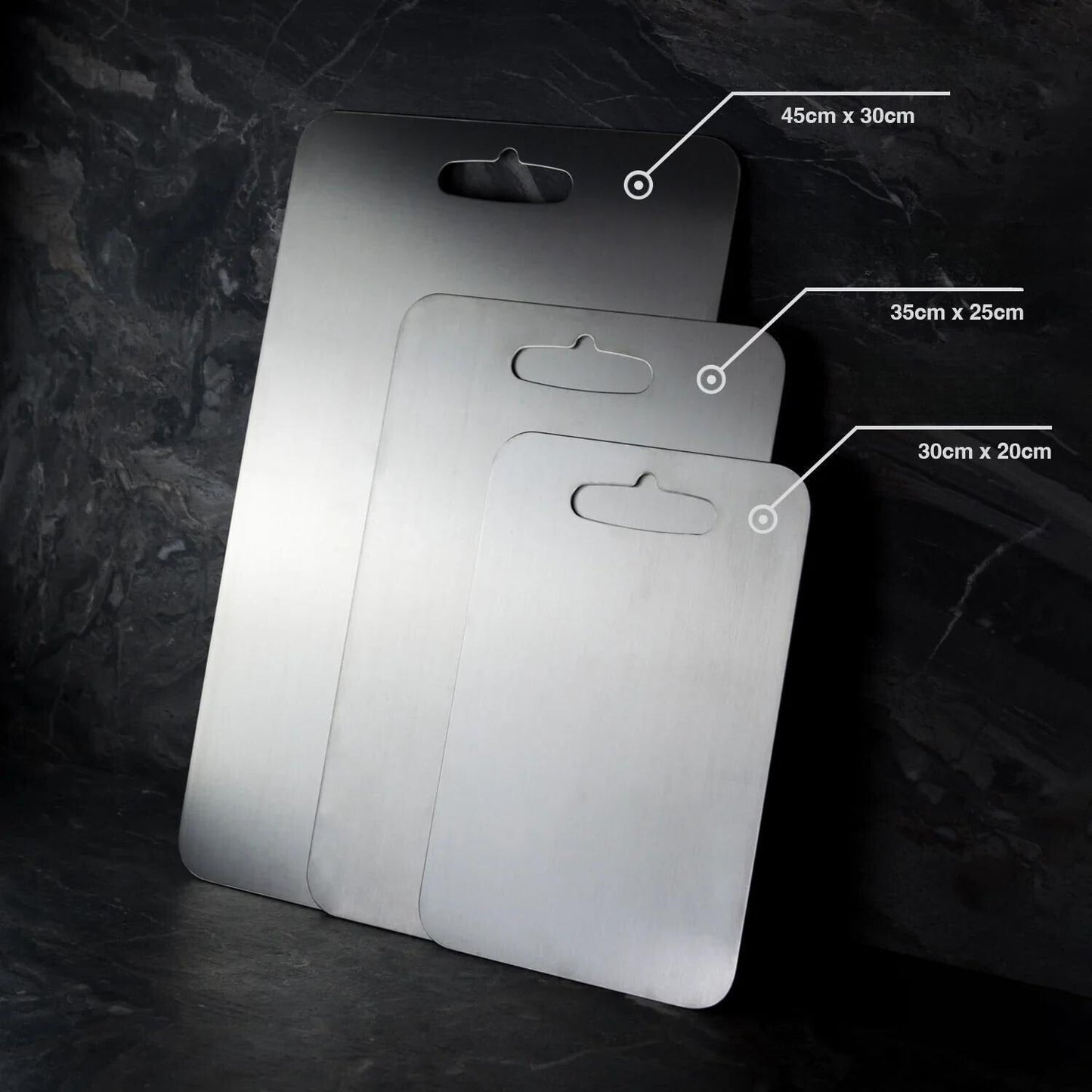 Hygiënische titanium snijplank voor intensief keukengebruik – KUVARA SteelBoard - Glamorix
