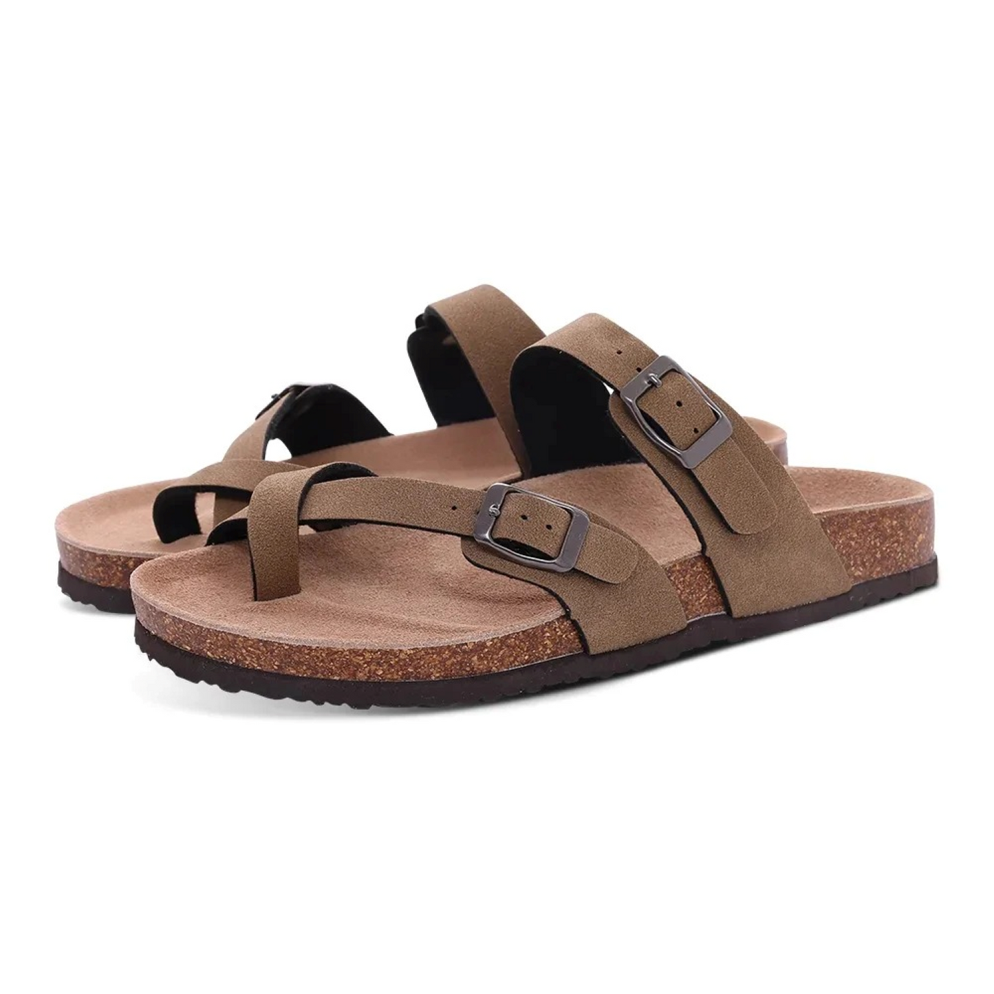 Dames kurk sandalen met verstelbare bandjes – LYNNE CORK - Glamorix