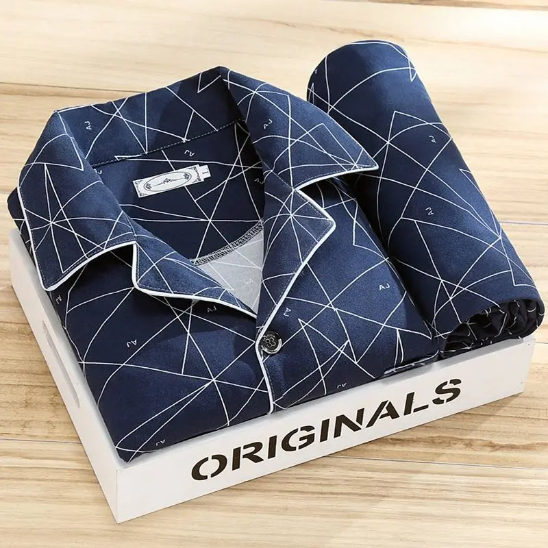 Marcos | Pyjama set met overhemd en knoopsluiting - Glamorix