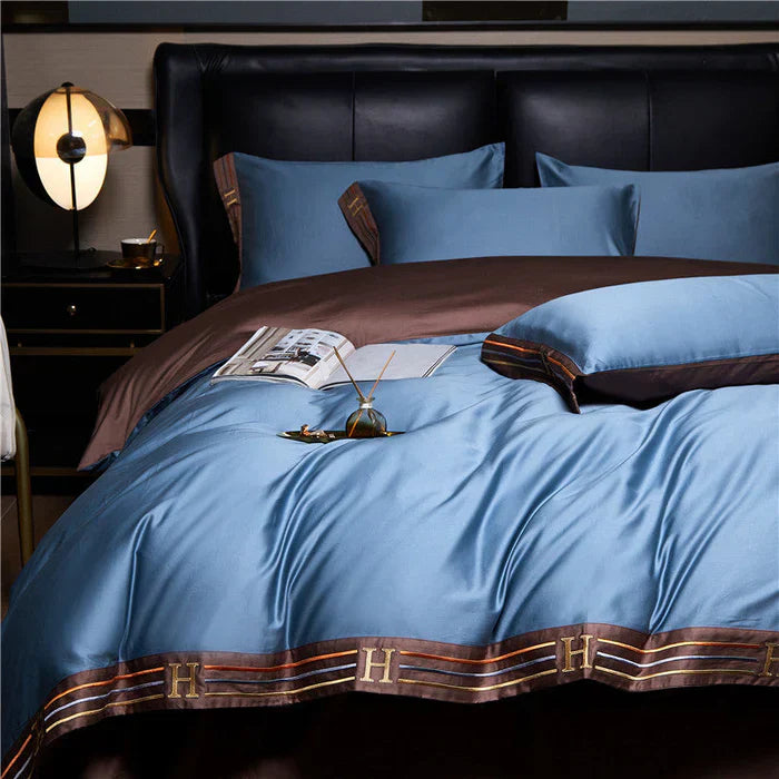 RoyalSilk - Premium Satijnen Katoen Geborduurd Beddengoed Set