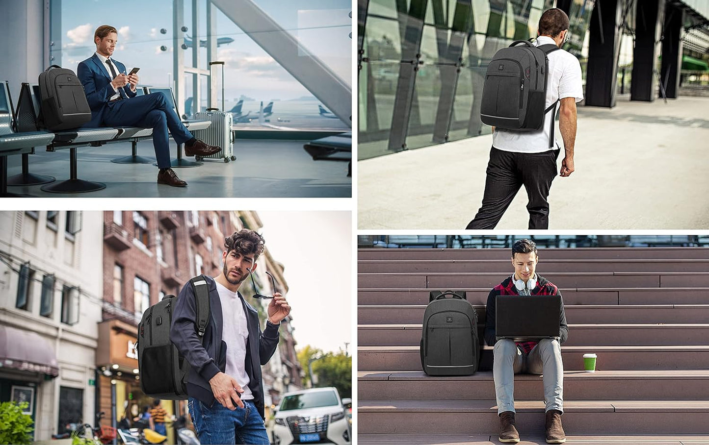 Extra ruime waterdichte laptoprugzak met USB en TSA-slot – NexonAir Transit - Glamorix