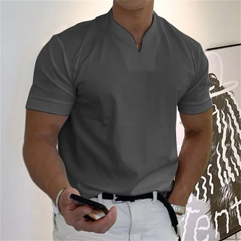 Aladar | Heren Slim Casual T-shirt - Korte Mouw, Businesswear - Glamorix