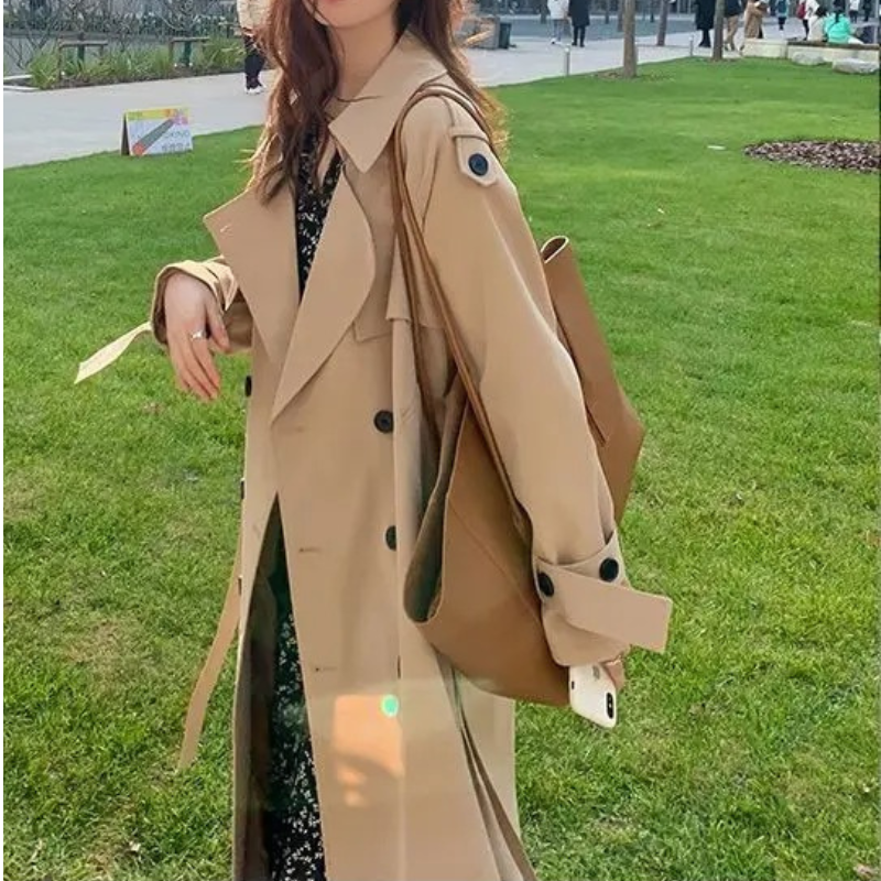 FELICIA - Oversized trenchcoat voor dames met dubbele knopen en relaxte pasvorm