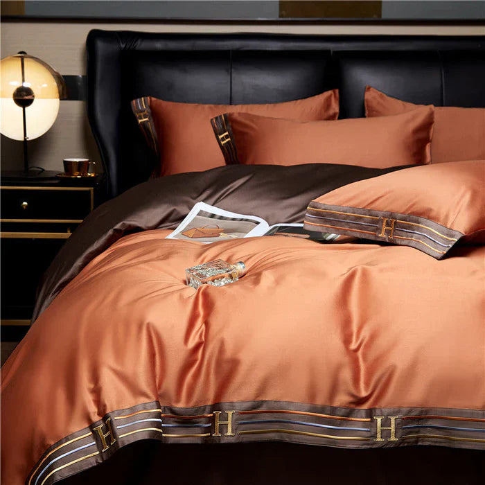 RoyalSilk - Premium Satijnen Katoen Geborduurd Beddengoed Set