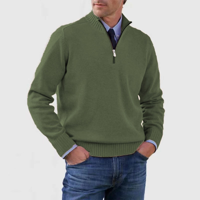Lilon - Nonchalante herensweater met halve rits - Glamorix