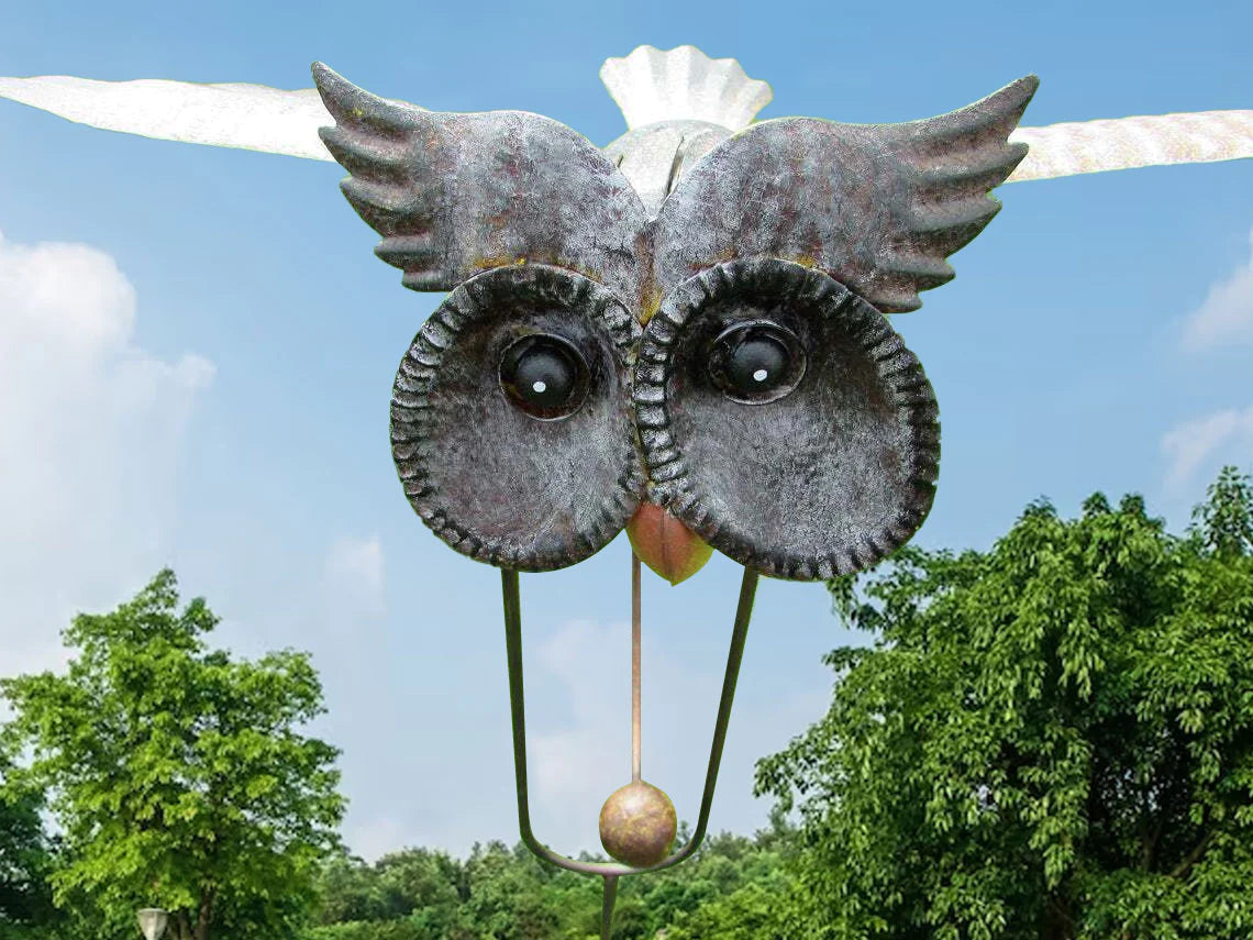 Metalen windmolen tuinornament met draaiende vleugels – AEROVIA GardenSpin - Glamorix