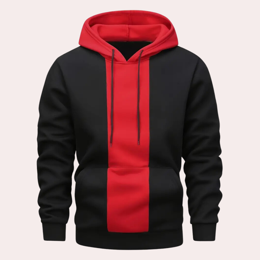 KYLAN - Tweekleurige hoodie met lange mouwen en trekkoord voor heren