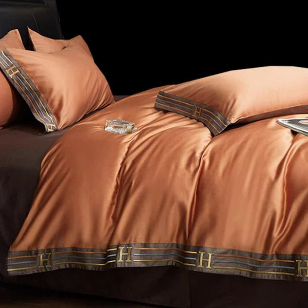 RoyalSilk - Premium Satijnen Katoen Geborduurd Beddengoed Set