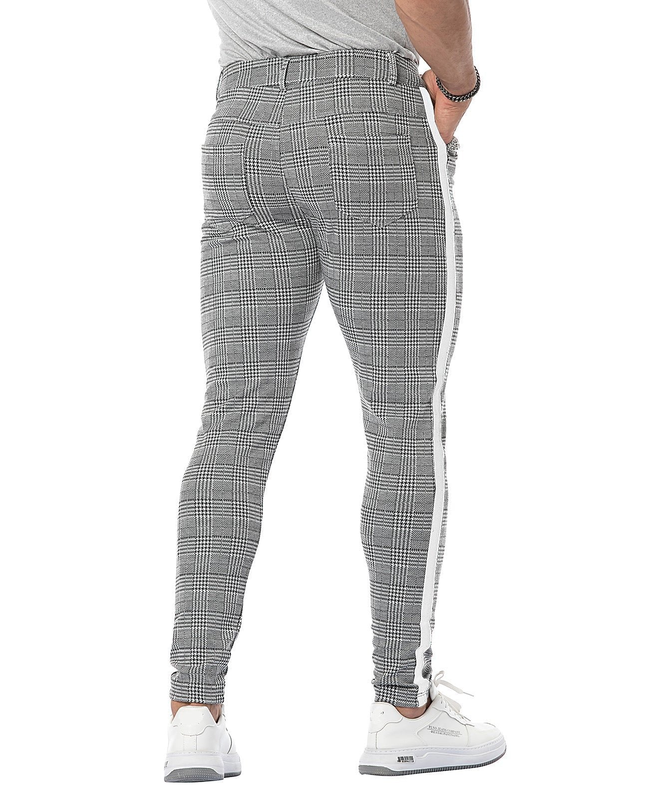 ETHAN - Slim-fit geruite chinos voor heren