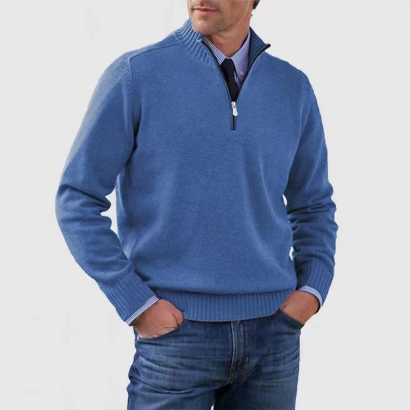 Lilon - Nonchalante herensweater met halve rits - Glamorix