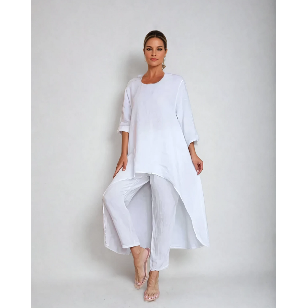Zachte dames loungewear set met oversized tuniek en legging – RILANA COZYSET - Glamorix