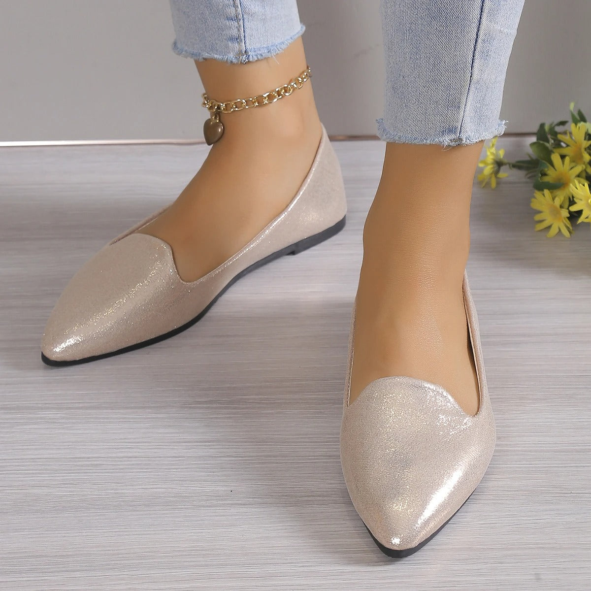 Dames ballerina’s met spitse neus en lage instap – SERENA POINT - Glamorix