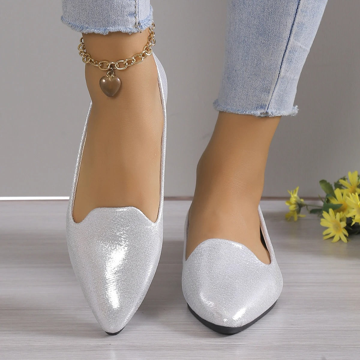 Dames ballerina’s met spitse neus en lage instap – SERENA POINT - Glamorix