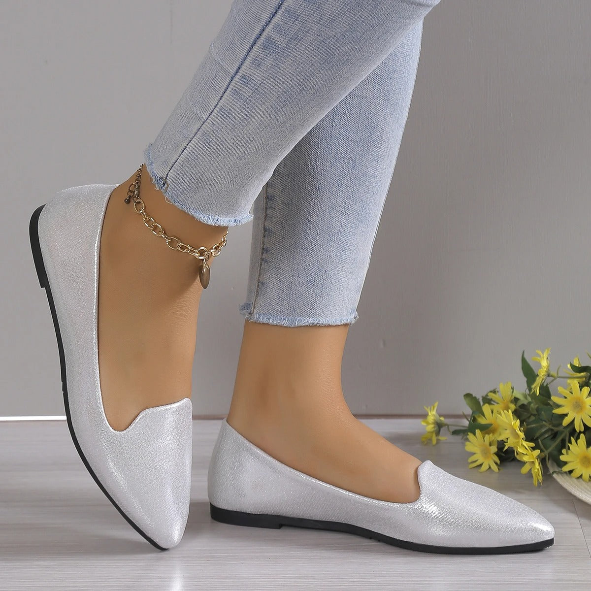 Dames ballerina’s met spitse neus en lage instap – SERENA POINT - Glamorix
