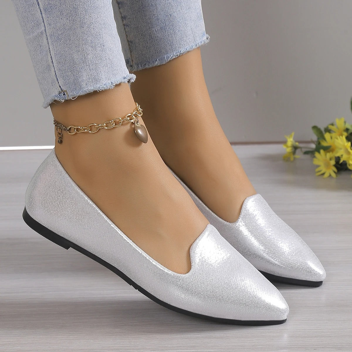 Dames ballerina’s met spitse neus en lage instap – SERENA POINT - Glamorix