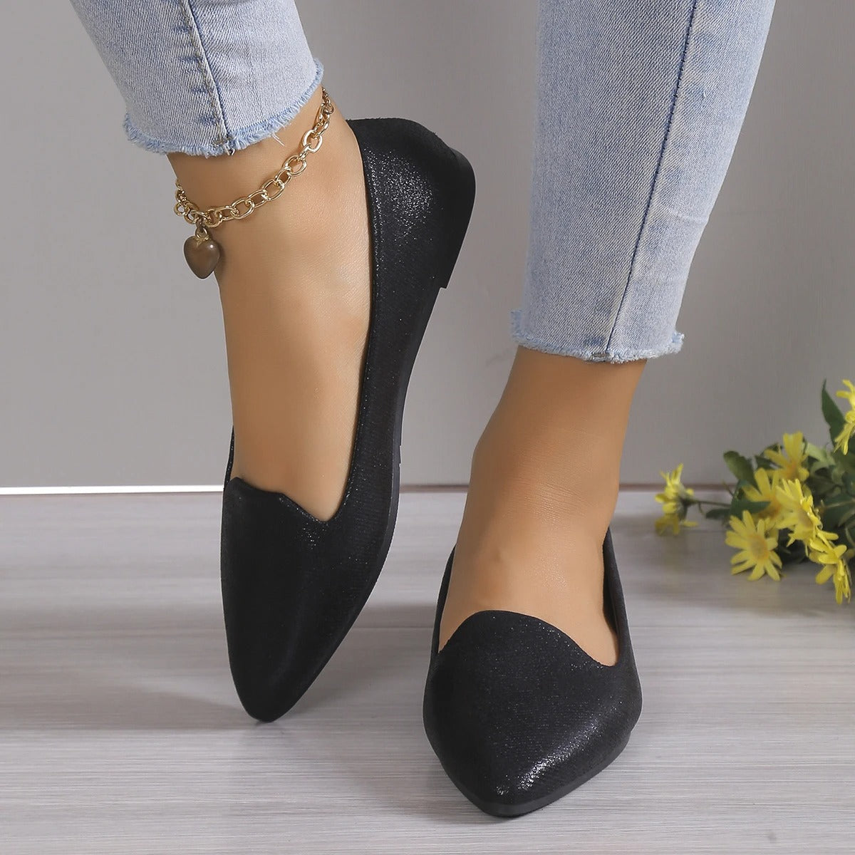 Dames ballerina’s met spitse neus en lage instap – SERENA POINT - Glamorix