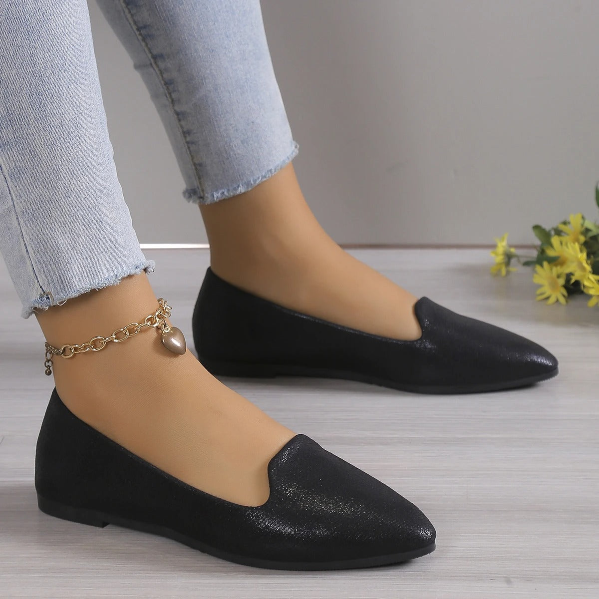 Dames ballerina’s met spitse neus en lage instap – SERENA POINT - Glamorix