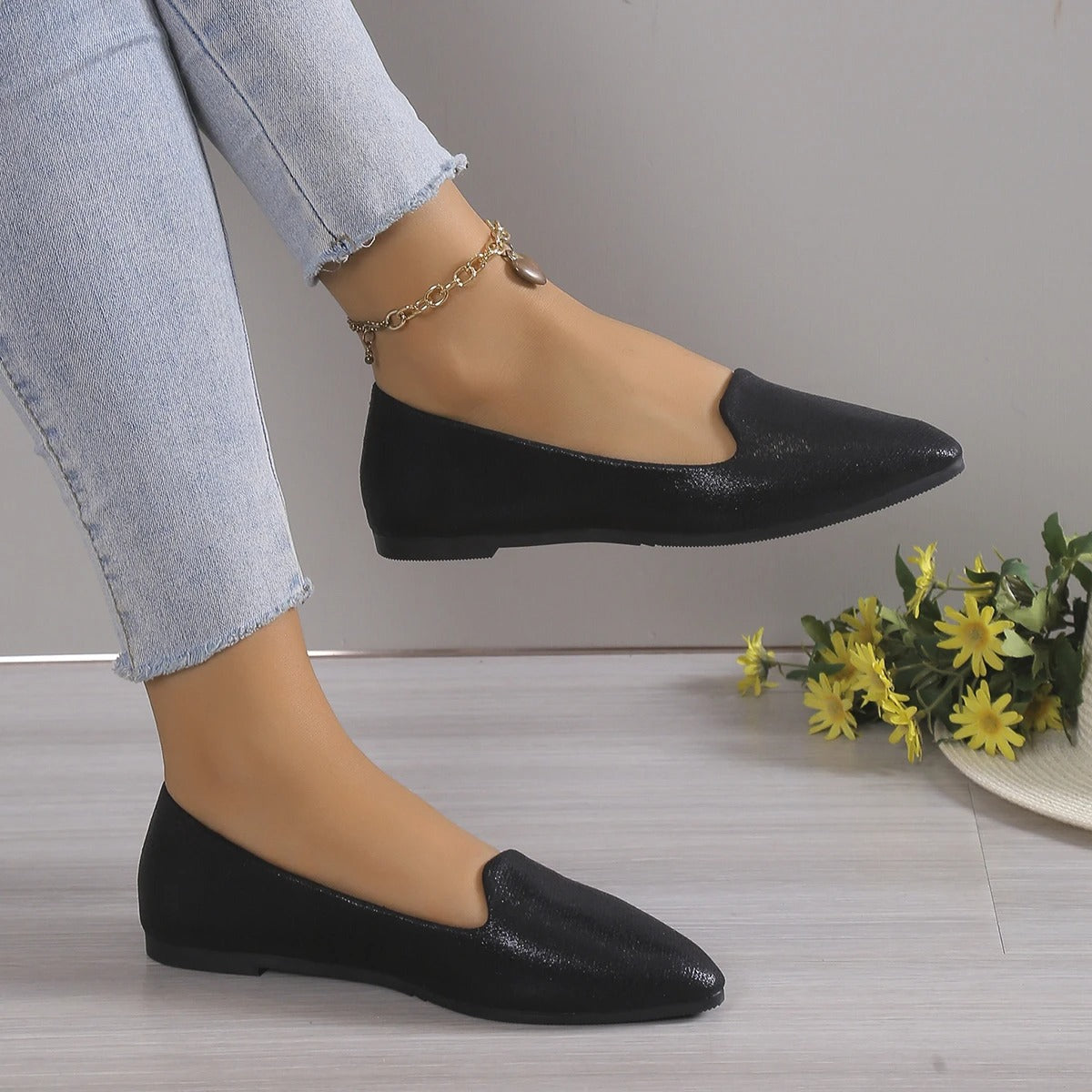 Dames ballerina’s met spitse neus en lage instap – SERENA POINT - Glamorix