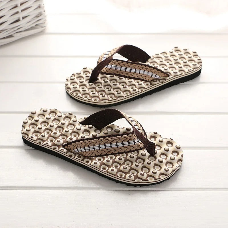 Heren teenslippers met gewatteerde geweven band – NERO WEAVE - Glamorix
