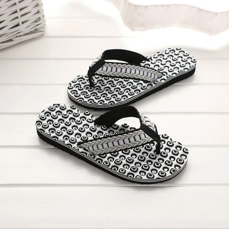 Heren teenslippers met gewatteerde geweven band – NERO WEAVE - Glamorix